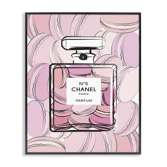 Stupell Industries Contemporary Pink Macaron Perfume Fashion Bottle Black Framed Giclee Art, 16 x 20, by Martina Pavlova