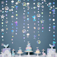 thumbnail image 6 of Under The Sea Party Decorations Iridescent Mermaid Garland Jellyfish Decor for Mermaid Birthday Party Supplies,4pcs, 6 of 7