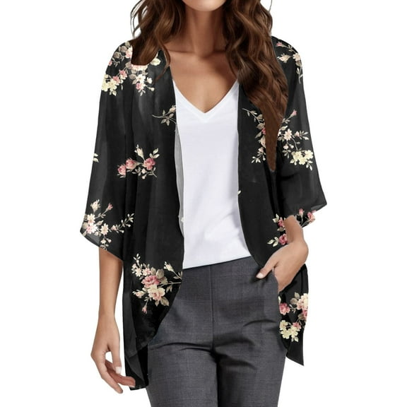 Ketyyh-chn99 Short Sleeve Cardigans for Women Soft 3/4 Sleeve Open Front Knited Cardigan Sweater for Women Yellow,L