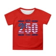thumbnail image 1 of Zhuashum T-shirts pour Garçon Blouse à Col Rond Graphique Patriotique à Manches Courtes pour Enfants T-Shirt Imprimé Dessin Animé du 4 Juillet Mignon pour Enfant Rouge 5-6 Ans, 1 of 4