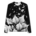 thumbnail image 4 of Ichuanyi Trendy T Shirt for Women Fall and Winter Plants Print Graphic Tee Tops Casual Round Neck Long Sleeve Tops, 4 of 4