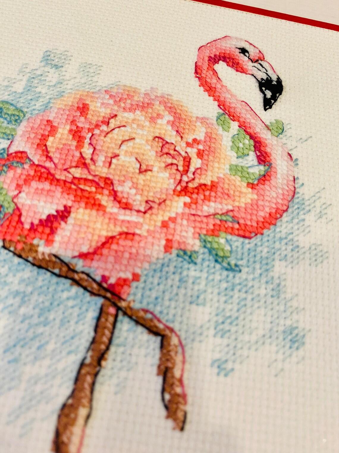 RIOLIS Counted Cross Stitch Kit 7"X9.5"-Blooming Flamingo (14 Count)