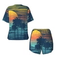 thumbnail image 6 of "Wukai Palm Trees Women's Pajama Set - Short-Sleeve Top and Shorts with Elastic Waistband and Pockets for Loungewear, Yoga, and Casual Wear-4X-Large, 6 of 8