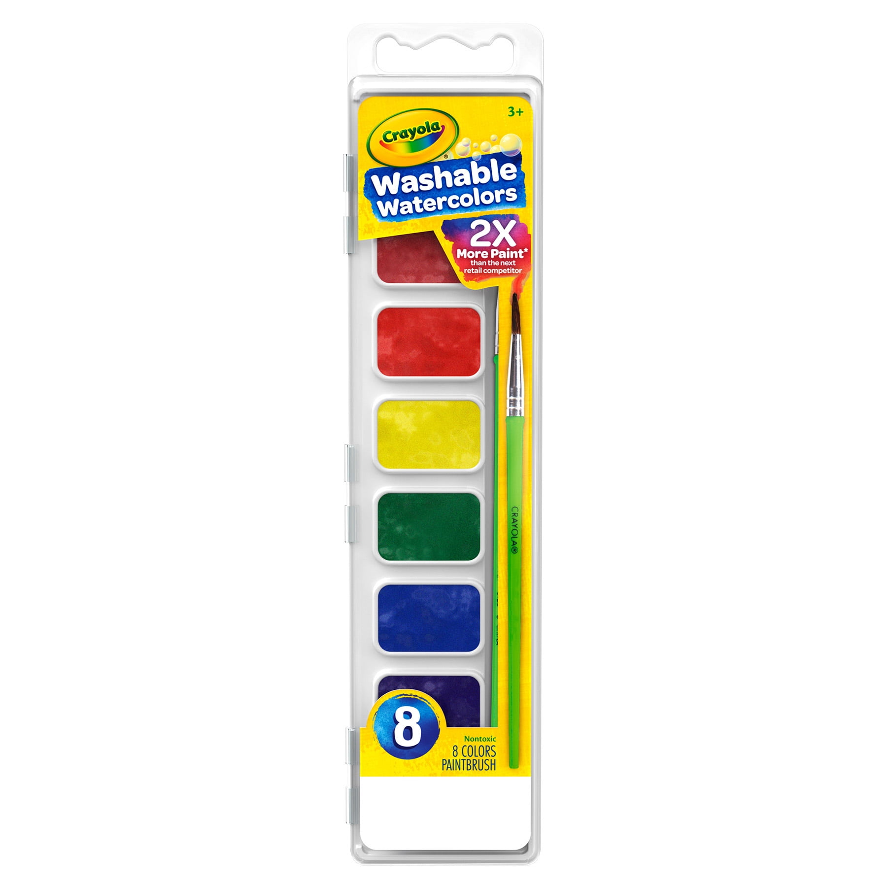 Crayola Semi-Moist Washable Watercolor Set, 8 Colors Per Set, 6 Sets