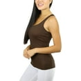 thumbnail image 3 of ToBeInStyle Womens Essential Ribbed Racerback Versatile Layering Cotton Blend Tank Top - Java Brown - 3X, 3 of 5