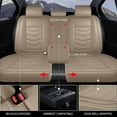 thumbnail image 5 of LAONNVIR Leather Auto Car Seat Covers Front & Rear Seat Protector Fit for Ford Edge 2007-2024 5 Seats Full Set Universal Fit (Beige), 5 of 8