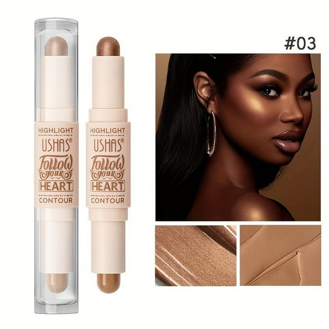 Iumwxz 2-in-1 High Gloss Repair Stick Concealer Stick Natural Luminous High Gloss Powder