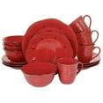 thumbnail image 1 of Elama Ensemble de Vaisselle en Grès Rond Gaufré à Bord Festonné 16 Pcs Rouge avec Accents Bruns, 1 of 12