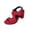 Red, variant on Wensltd Trendy Sandals for Women Fashionable Open Toe Suede Upper Chunky High Heel Sandals Soft Comfort Black