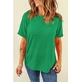 thumbnail image 2 of Women's Bright Green Casual Plain Crew Neck Tee for Everyday Wear | [ZhiHiMeRi] | (US 20-22)2XL, 2 of 11