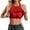 Red, variant on Women's Padded Halter Cami Top Racerback Cotton Feel Cropped Casual Summer Sleeveless Tank, 1 Piece, One Size Plus Size Friendly