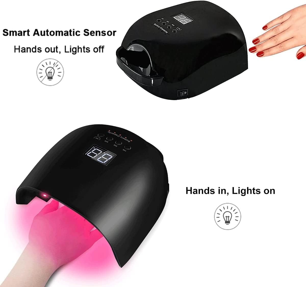 UV Light for Nails,UV LED Nail Lamp, Nail Dryer 86 W Professional Nail UV Light for Gel Polish with Adapter Gel Nails