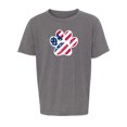 thumbnail image 2 of American Flag Dog Paw, Kids Graphic T-shirts, 4th of July T-shirts - Heather Grey MH200YPATRIOT S4 S, 2 of 3
