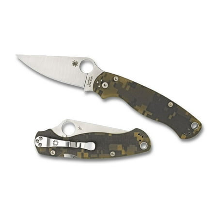 SPYDERCO PARA-MILITARY2 FOLDER 3.4" CPMS30V FLAT GROUND PLAIN G10 CAMO