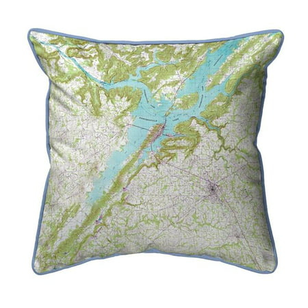 Betsy Drake ZP611 22 x 22 in. Lake Guntersville, AL Nautical Map Extra Large Zippered Indoor & Outdoor Pillow