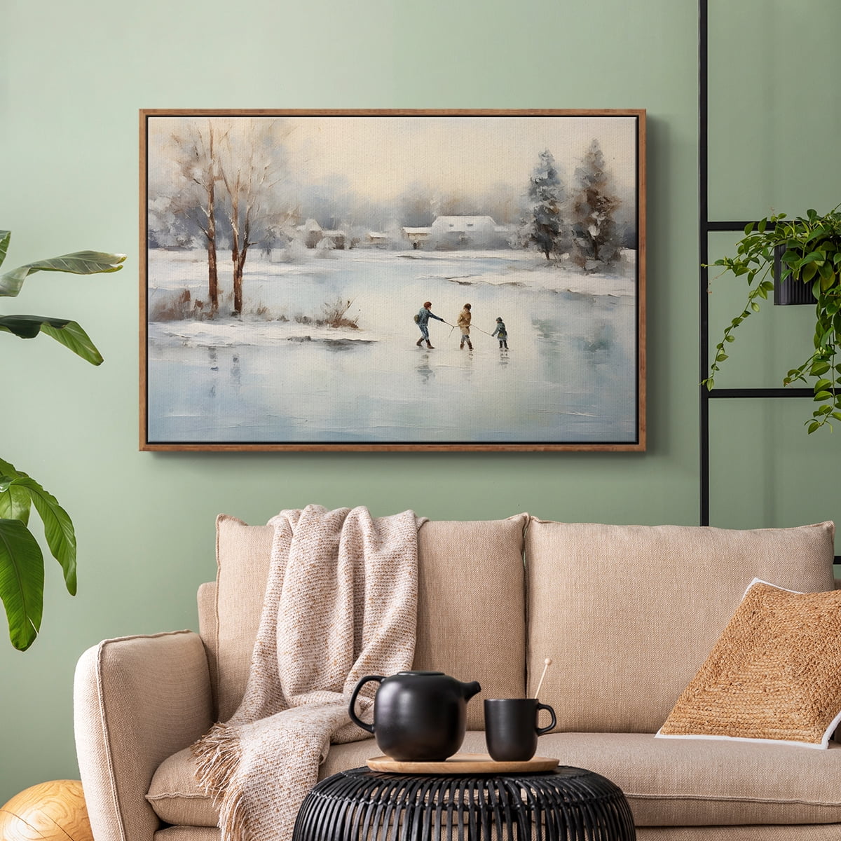 Vintage Landscape-CCXXI By Wexford Home Framed in Walnut Wood Gallery Wrapped Canvas 17 in. x 25 in.