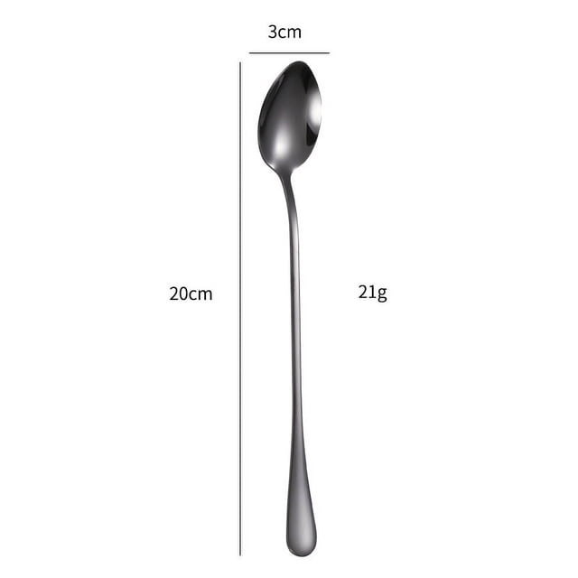 Cuchara mezcladora de acero inoxidable con mango largo 1010 Cuchara para hielo Cuchara creativa para café Cuchara para helado Cuchara para helado Cuchara redonda con punta para hielo