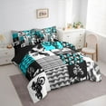 thumbnail image 3 of Castle Fairy Dirt Bike Bedding Comforter Set 7pcs for Boys Girls,Extreme Sport Motorcycle Queen Bedding Sets Super Cozy,Abstract Geometric Plaid Queen Sheet Sets,Microfiber Bedroom Decor,Reversible, 3 of 8