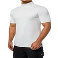 thumbnail image 4 of Men Mock Turtleneck T-Shirt Short Sleeve Pullover Basic Undershirt Stretch Lightweight Top, 4 of 6