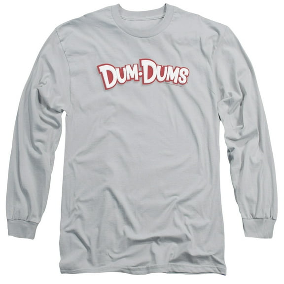 Dum Dums/Logo Long Sleeve Adult 18/1 T-Shirt Silver