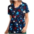 thumbnail image 2 of Samickarr Independence Day Scrub Shirts For Womens Plus Size Nursing Uniform With Pocket V-Neck Short Sleeve Printed Work Utility Safety Tops Nursing Worker Protective Working Uniform Scrub Tops, 2 of 4