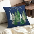 thumbnail image 3 of Blue Christmas Pillow Covers 18x18 Inch Set of 2, Christmas Tree Gold Star Decorative Throw Pillows Winter Pillow Case Holiday Christmas Decor Cushion Cover for Home Sofa Couch, 3 of 4