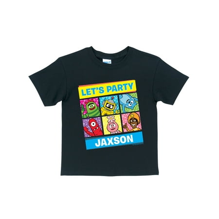 Personalized Yo Gabba Gabba Let's Party Toddler T-Shirt, Black