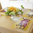 thumbnail image 4 of Ambesonne Pink Place Mats Set of 4, Spiral Vibrant Shapes Line, Standard Size, Marigold Pink, 4 of 6