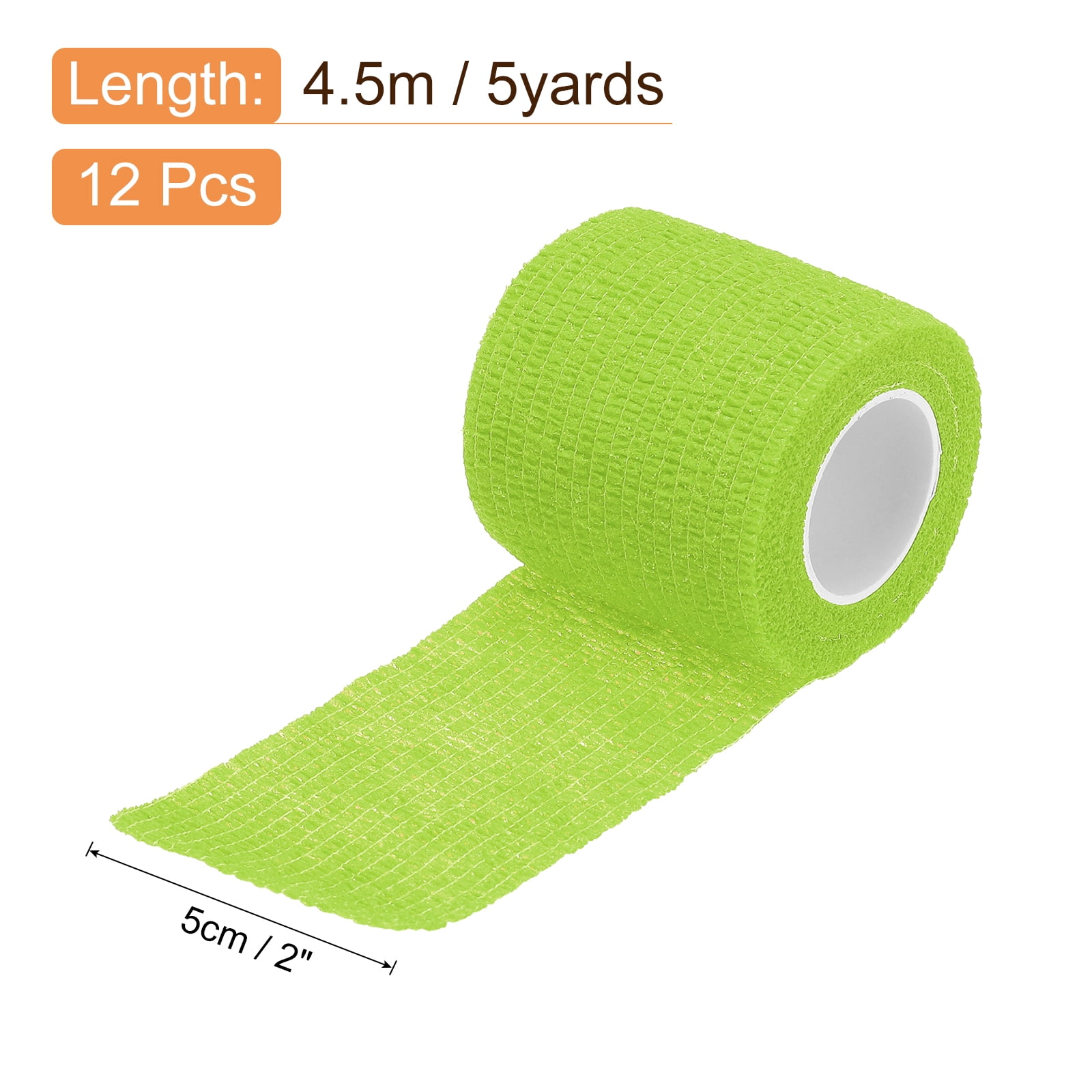 12 Rolls Adhesive Elastic Tape Elastic Bandage,2" x 5 Yards Wrap Stretch Wrist Knee Tape,Grass Green