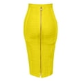 thumbnail image 3 of Skirts for Women High Waist Knee Length Stripe Bandage Pencil Skirt Solid Casual Summer Clothes for Women Yellow XL, 3 of 3