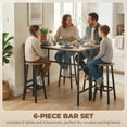 thumbnail image 4 of HOMCOM 6-Piece Bar Table Set with 2 Breakfast Tables 4 Stools for Kitchen, 4 of 10