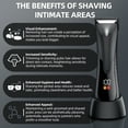 thumbnail image 3 of XIRQI Groin Hair Trimmer-Electric Manscape Trimmer For Men,Waterproof Ball Trimmer For Pubic/Body/Groin Grooming With Ceramic Blade,LED Light,Charging Base-Black, 3 of 4