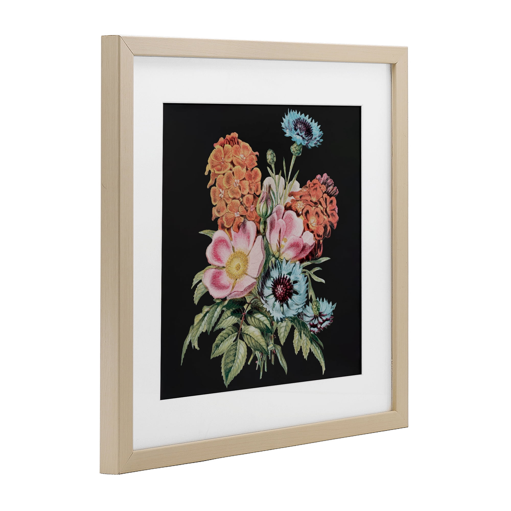 Stupell Industries Vintage Bouquet Study over Black Birch Framed Print Under Glass, design by Dan Meneely