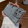 thumbnail image 4 of Glitter Bling Case for iPhone 15, Luxury Sparkly Diamond Rhinestones with Camera Lens Protector & Glitter Paper Soft TPU Plating Bumper Women Girls Slim Phone Case for iPhone 15 6.1" (Silver), 4 of 4