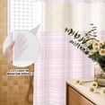 thumbnail image 4 of No Hook Shower Curtain, Buffalo Plaid Shower Curtains for Bathroom with See Through Top Window, Pale Pink Farmhouse Gingham Striped Waterproof & Washable Bath Curtain Small Stall 36"x78", 4 of 9
