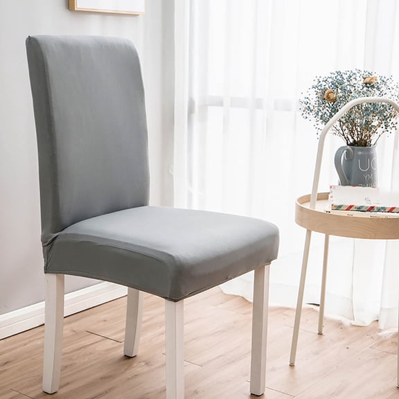 Quinlirra Dining Chair Covers, Chair Covers for Dining Room Stretch Chair Covers, for Dining Room Kitchen Chair Protector Cover, Removable, Washable-Gray&15.7-19.7*15.7-23.6 inch