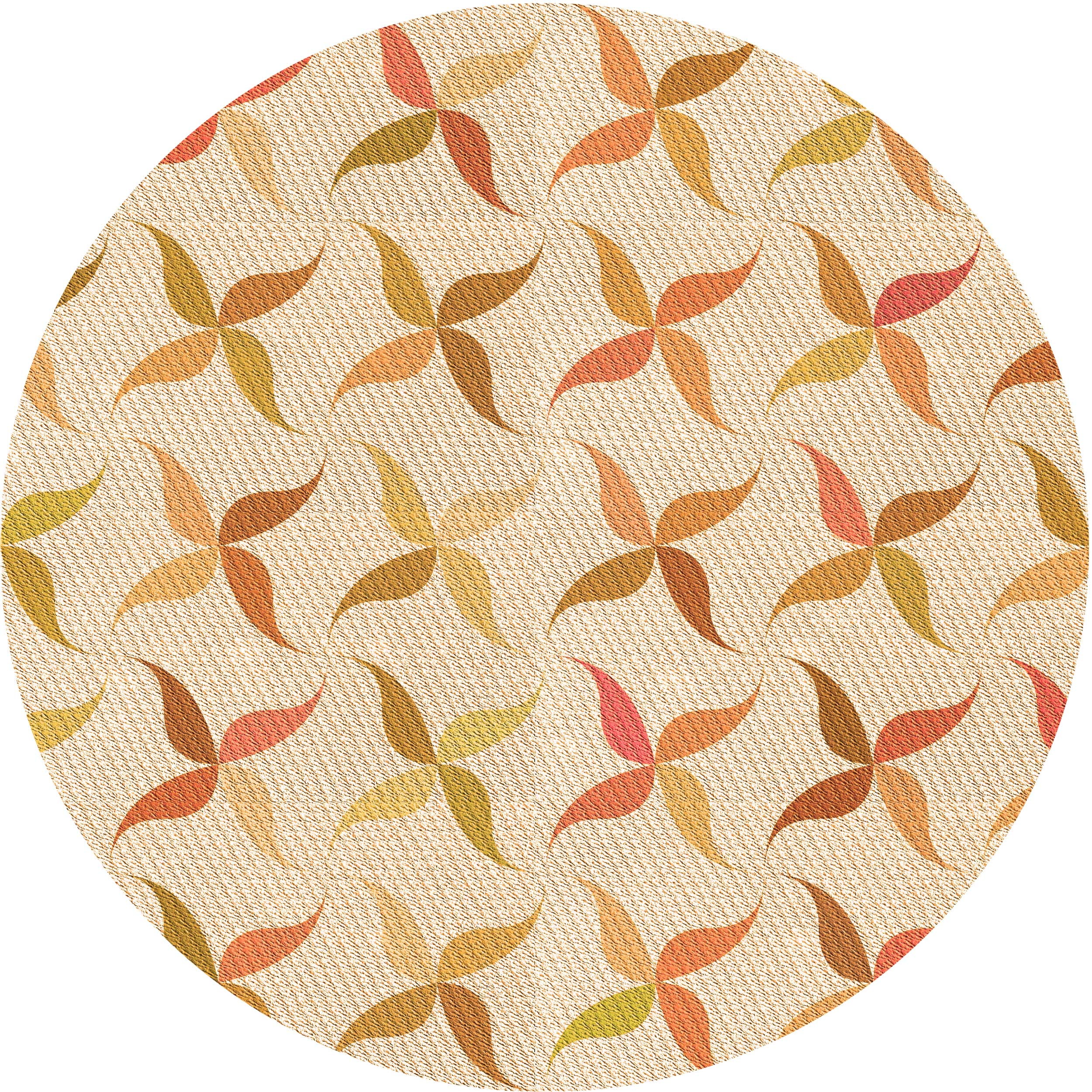 Ahgly Company Indoor Round Patterned Golden Blonde Gold Area Rugs, 5 ...