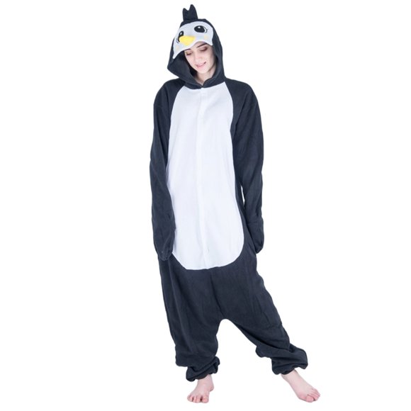 Penkiiy Unisex Adult Onesie Cartoon Animal Pajamas Animal One Piece Comfy Sleepwear Homewear M Black