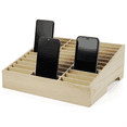 thumbnail image 2 of 36-Grid Cell Phones Storage Box Desktop Mobile Phone Holder Organizer for Office School Classroom,1 x Phones Storage Box,Wooden, 2 of 7