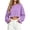 Purple, variant on hoksml Women's Crew Neck Ruffle Cuff Long Sleeve Cropped Sweatshirt Loose Casual Pullover Street Top