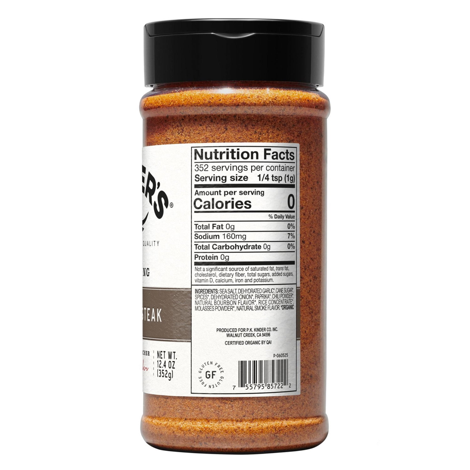 Kinder's Organic Bourbon Steak Seasoning, 12.4 Ounce