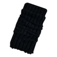 thumbnail image 2 of Wuxian Fluffy Socks Leg Warmers Solid Knitted Zipper Over The Knee Stocking Bow Soft Stretchy Thigh Knee High Socks Casual Breathable Socks,Black,One Size, 2 of 4