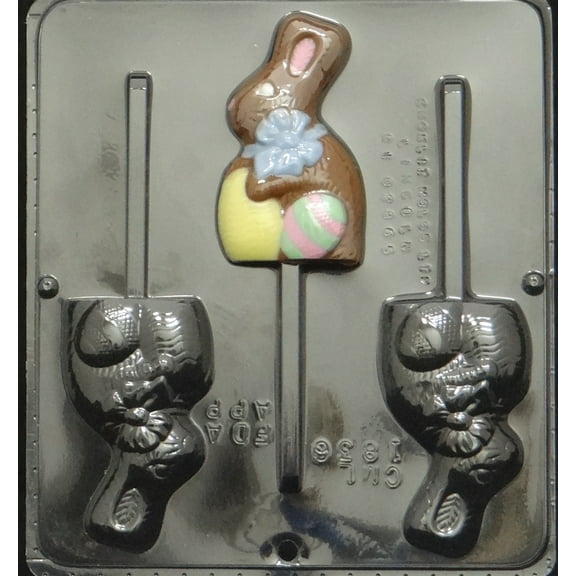 1836 Bunny with Bow Lollipop Chocolate Candy Mold