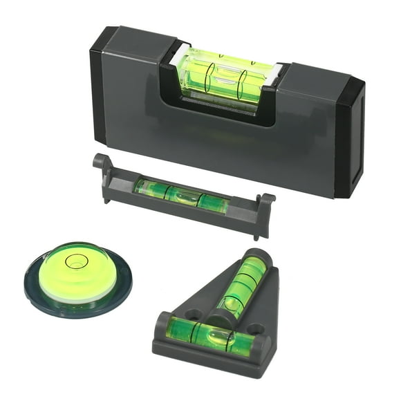 TFixol Compact 4-in-1 Magnetic Leveling Kit with T-Level, Hanging Line, Circular, and Pocket Levels for Precision Measurements, Portable and Lightweight, Ideal for Woodworking, Camping, and