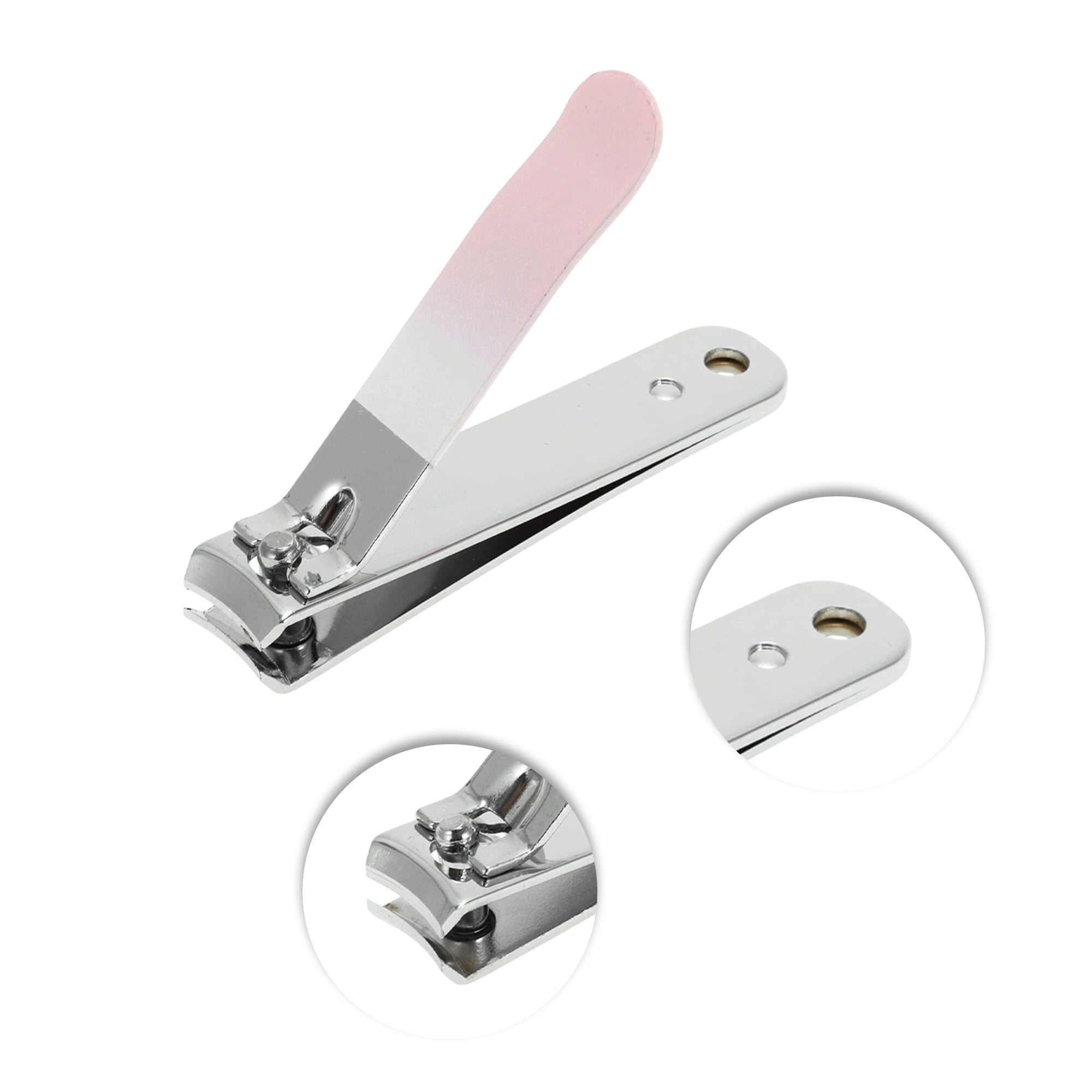 Unique Bargains 1pc Gradient Small Carbon Steel Flat Nail Clippers 2.36" Length Pink