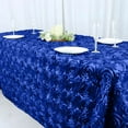 thumbnail image 2 of Efavormart 90"x132" Wholesale Rectangle Table Cover ROYAL BLUE Grandiose Rosette 3D Satin Tablecloth For Wedding Party Event, 2 of 11