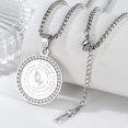 thumbnail image 2 of Serenity Prayer Necklace with Praying Hands Coin Pendant for Men Women Lords Prayer Bible Verse Courage Wisdom Stainless Steel 24 inches, 2 of 6