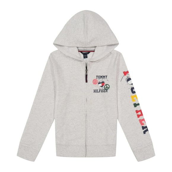 Sudadera con capucha Tommy Hilfiger de forro polar con cierre completo para niña 2T