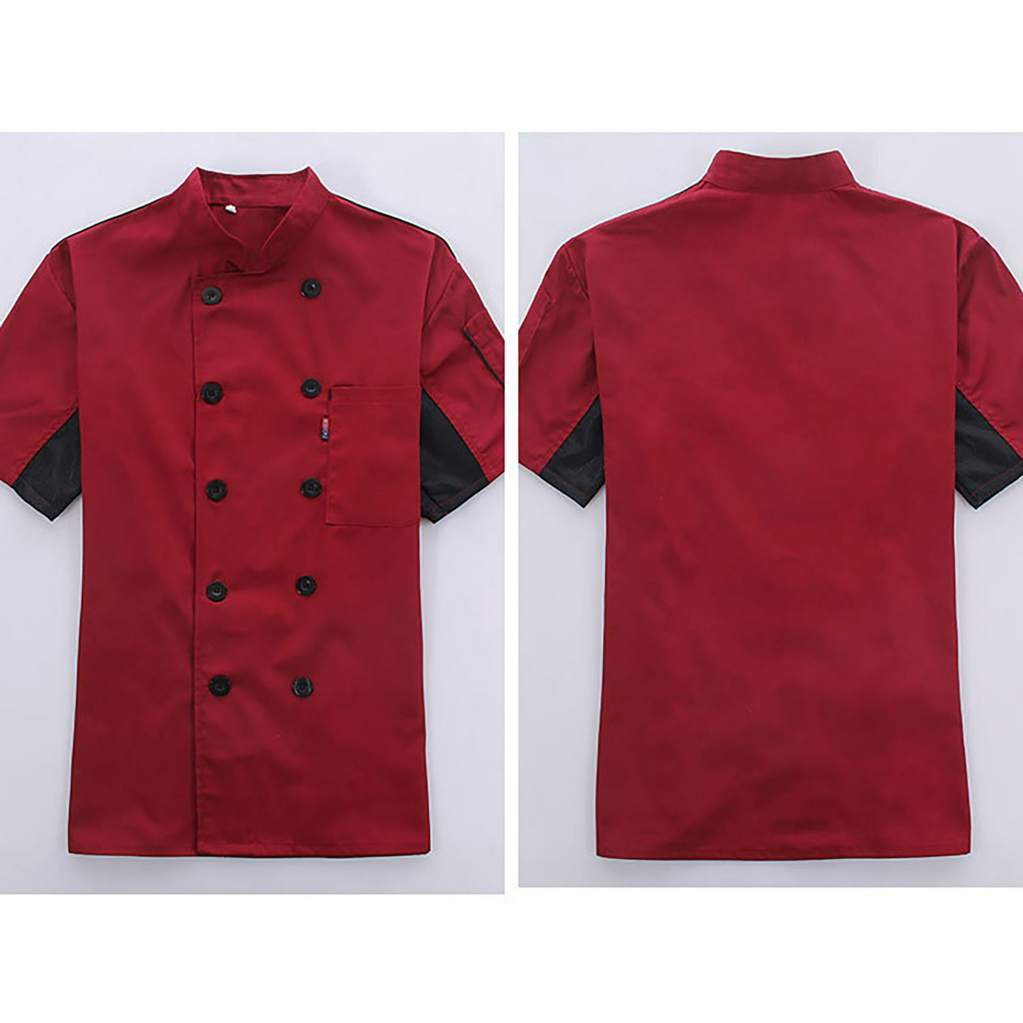 Veste de Chef Unisexe Vêtements de Chef Hôtel avec Manches Longues