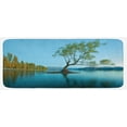 thumbnail image 1 of Nature Kitchen Mat, Spring Tree on the Lake Surface Surreal Surprises of Mother Earth Photo Print, Plush Decorative Kitchen Mat with Non Slip Backing, 47" X 19", Teal Fern Green, by Ambesonne, 1 of 1